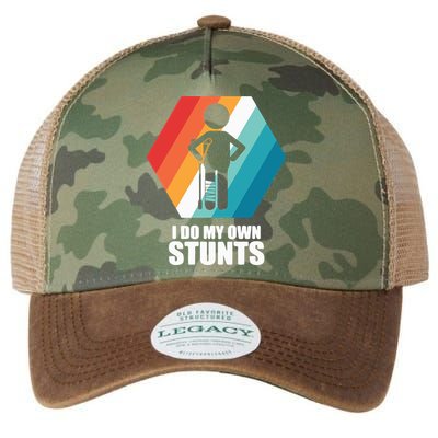 I Do My Own Stunts Funny Broken Leg Feet Injury Get Well Soon Legacy Tie Dye Trucker Hat