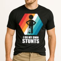 I Do My Own Stunts Funny Broken Leg Feet Injury Get Well Soon Cooling Performance Crew T-Shirt