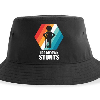 I Do My Own Stunts Funny Broken Leg Feet Injury Get Well Soon Sustainable Bucket Hat