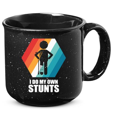 I Do My Own Stunts Funny Broken Leg Feet Injury Get Well Soon 15oz Campfire Ceramic Mug