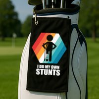 I Do My Own Stunts Funny Broken Leg Feet Injury Get Well Soon Golf Towel
