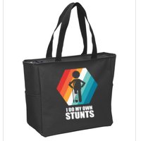 I Do My Own Stunts Funny Broken Leg Feet Injury Get Well Soon Zip Tote Bag