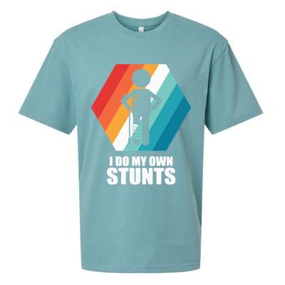 I Do My Own Stunts Funny Broken Leg Feet Injury Get Well Soon Sueded Cloud Jersey T-Shirt
