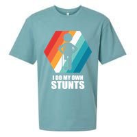 I Do My Own Stunts Funny Broken Leg Feet Injury Get Well Soon Sueded Cloud Jersey T-Shirt