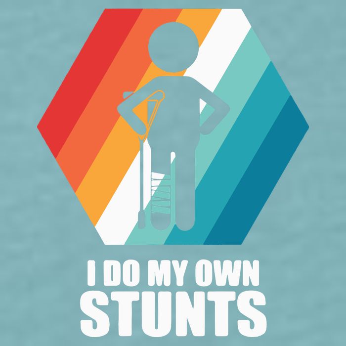 I Do My Own Stunts Funny Broken Leg Feet Injury Get Well Soon Sueded Cloud Jersey T-Shirt