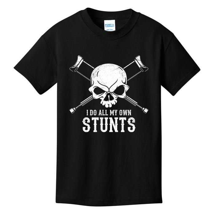 I Do My Own Stunts Cool Funny Skeleton Gift For Men Women Kids T-Shirt