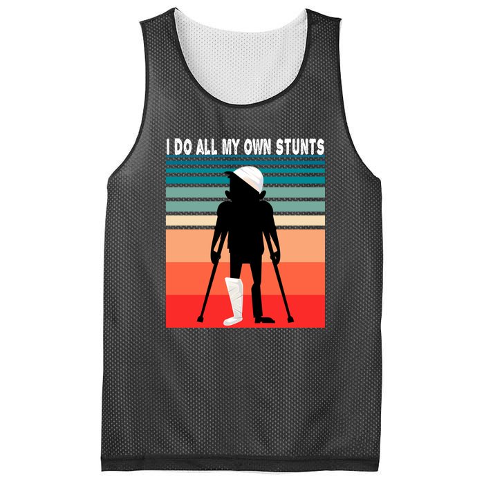 I Do My Own Stunts Get Well Gift Injury Leg Broken Arm Mesh Reversible Basketball Jersey Tank