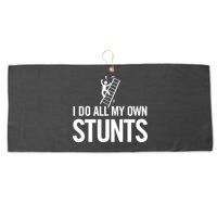 I Do My Own Stunts Ladder Fall Funny Gift Large Microfiber Waffle Golf Towel