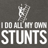 I Do My Own Stunts Ladder Fall Funny Gift Cotton Canvas Backpack