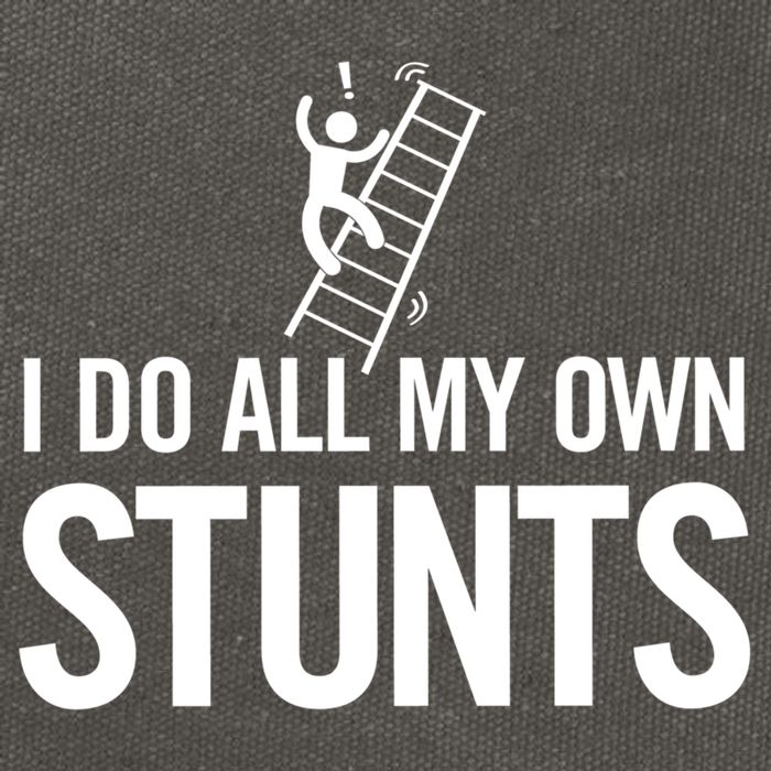 I Do My Own Stunts Ladder Fall Funny Gift Cotton Canvas Backpack