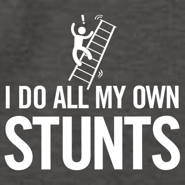 I Do My Own Stunts Ladder Fall Funny Gift Vector Backpack