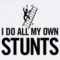 I Do My Own Stunts Ladder Fall Funny Gift Garment-Dyed Sweatshirt