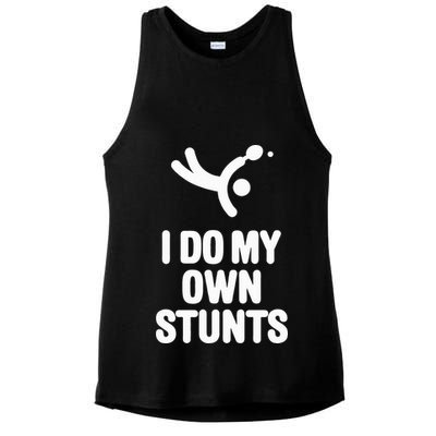I Do My Own Stunts Funny Table Tennis Paddle Ping Pong Gift Ladies PosiCharge Tri-Blend Wicking Tank