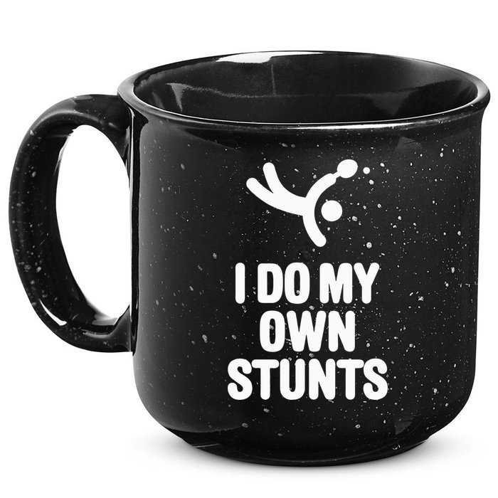 I Do My Own Stunts Funny Table Tennis Paddle Ping Pong Gift 15oz Campfire Ceramic Mug
