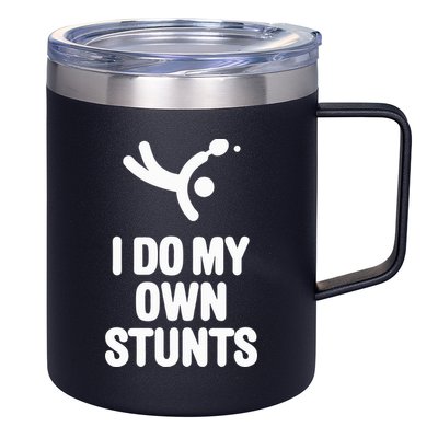 I Do My Own Stunts Funny Table Tennis Paddle Ping Pong Gift 12oz Stainless Steel Coffee Mug