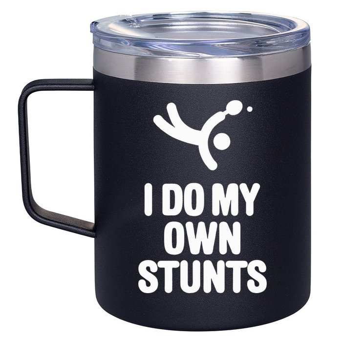 I Do My Own Stunts Funny Table Tennis Paddle Ping Pong Gift 12oz Stainless Steel Coffee Mug