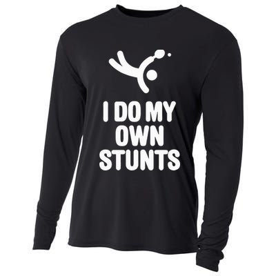 I Do My Own Stunts Funny Table Tennis Paddle Ping Pong Gift Cooling Performance Long Sleeve Crew