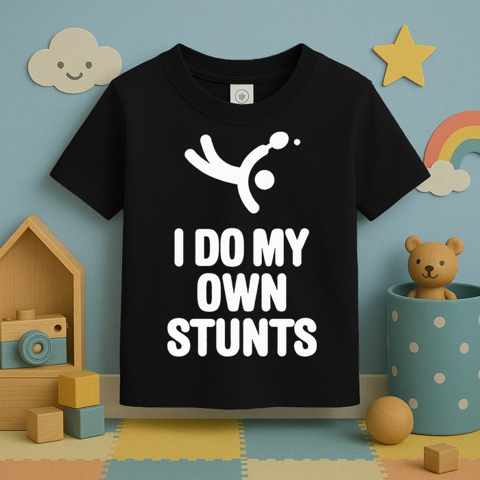I Do My Own Stunts Funny Table Tennis Paddle Ping Pong Gift Toddler T-Shirt