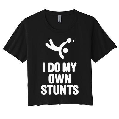 I Do My Own Stunts Funny Table Tennis Paddle Ping Pong Gift Crop Top