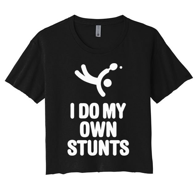 I Do My Own Stunts Funny Table Tennis Paddle Ping Pong Gift Crop Top