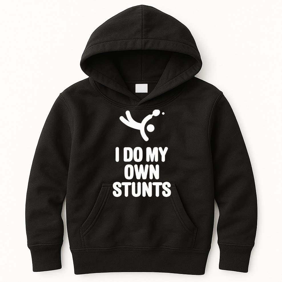 I Do My Own Stunts Funny Table Tennis Paddle Ping Pong Gift Kids Hoodie