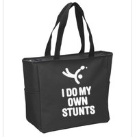 I Do My Own Stunts Funny Table Tennis Paddle Ping Pong Gift Zip Tote Bag