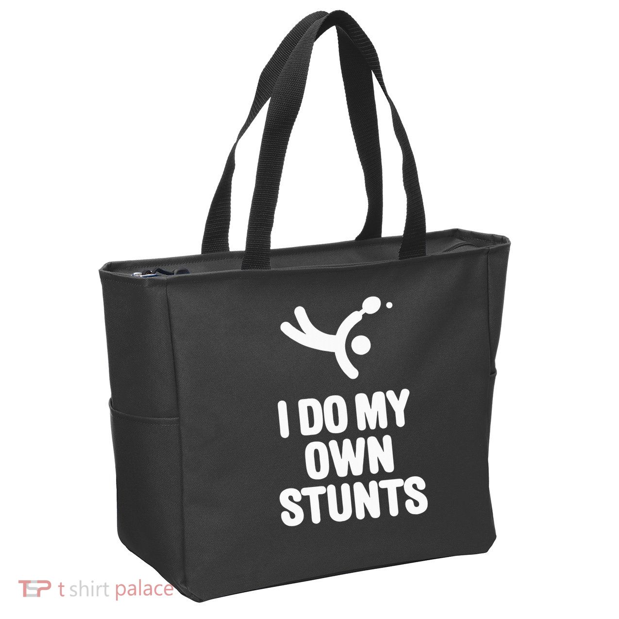 I Do My Own Stunts Funny Table Tennis Paddle Ping Pong Gift Zip Tote Bag