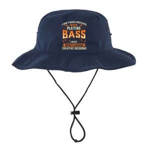 I Dont Make Mistakes Playing Bass Bassist Bass Guitar Legacy Cool Fit Booney Bucket Hat