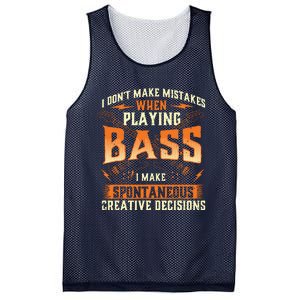 I Dont Make Mistakes Playing Bass Bassist Bass Guitar Mesh Reversible Basketball Jersey Tank