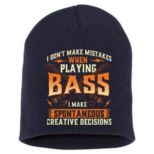 I Dont Make Mistakes Playing Bass Bassist Bass Guitar Short Acrylic Beanie