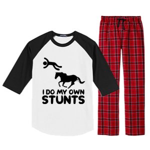 I Do My Own Stunts Horse Rider Equestrian Horseback Riding Raglan Sleeve Pajama Set