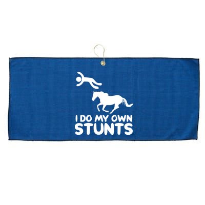 I Do My Own Stunts Horse Rider Equestrian Horseback Riding Large Microfiber Waffle Golf Towel