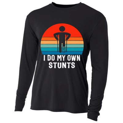 I Do My Own Stunts Get Well Gift Injury Leg Broken Arm Cooling Performance Long Sleeve Crew