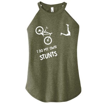 I Do My Own Stunts Mountain Bike Funny MTB Women’s Perfect Tri Rocker Tank