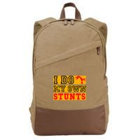 I Do My Own Stunts Funny Broken Bone Injury Get Well Cotton Canvas Backpack