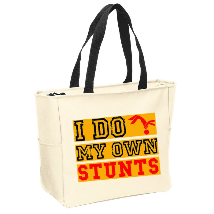 I Do My Own Stunts Funny Broken Bone Injury Get Well Zip Tote Bag