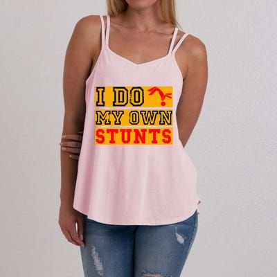 I Do My Own Stunts Funny Broken Bone Injury Get Well Women's Strappy Tank