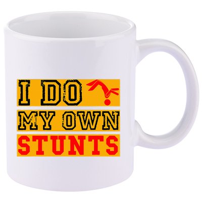 I Do My Own Stunts Funny Broken Bone Injury Get Well 11oz C Handle Ceramic Mug