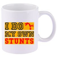 I Do My Own Stunts Funny Broken Bone Injury Get Well 11oz C Handle Ceramic Mug