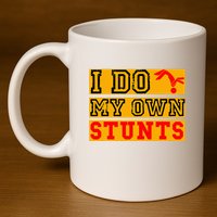 I Do My Own Stunts Funny Broken Bone Injury Get Well 11oz C Handle Ceramic Mug