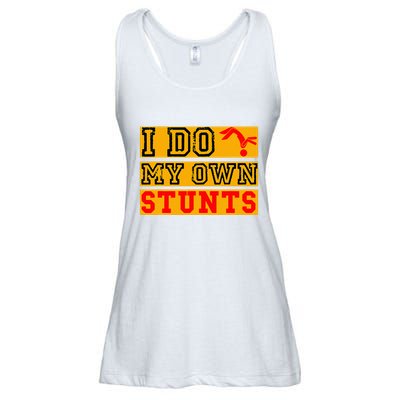 I Do My Own Stunts Funny Broken Bone Injury Get Well Ladies Essential Flowy Tank
