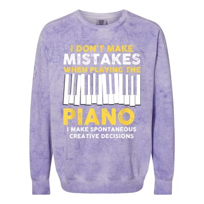 I Don't Make Mistakes Piano Musician Humor Colorblast Crewneck Sweatshirt