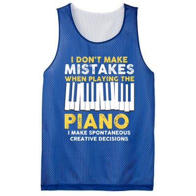 I Don't Make Mistakes Piano Musician Humor Mesh Reversible Basketball Jersey Tank