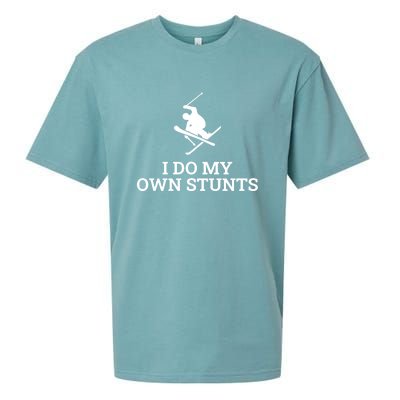 I Do My Own Stunts I Funny Ski Gift Idea I Skiing Gift Sueded Cloud Jersey T-Shirt