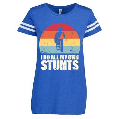 I Do My Own Stunts Funny Get Well Soon Enza Ladies Jersey Football T-Shirt