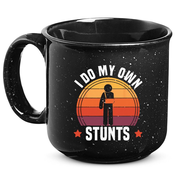 I Do My Own Stunts Funny Get Well Broken Arm Injury 15oz Campfire Ceramic Mug