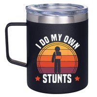 I Do My Own Stunts Funny Get Well Broken Arm Injury 12oz Stainless Steel Coffee Mug