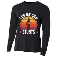 I Do My Own Stunts Funny Get Well Broken Arm Injury Cooling Performance Long Sleeve Crew