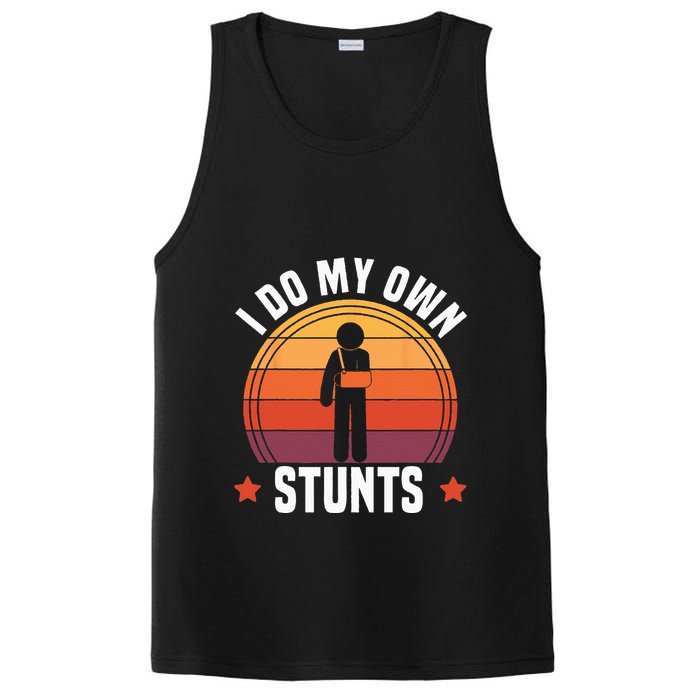 I Do My Own Stunts Funny Get Well Broken Arm Injury PosiCharge Competitor Tank
