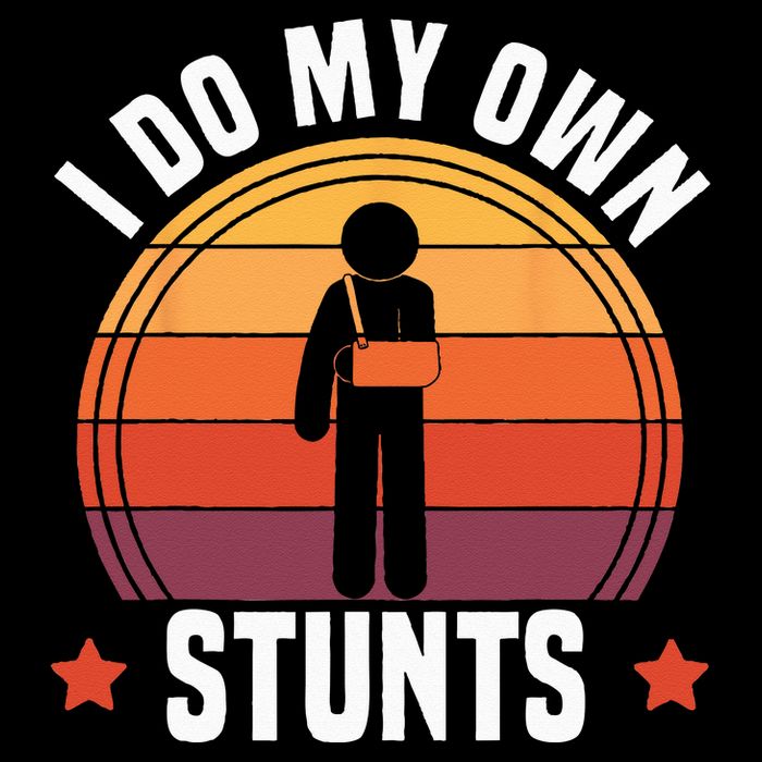I Do My Own Stunts Funny Get Well Broken Arm Injury Short Acrylic Beanie
